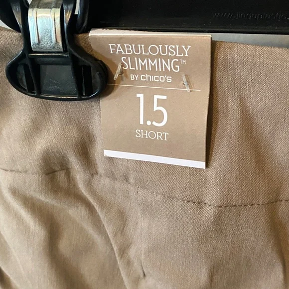 Chico's Slim Pull-On Trousers in Taupe NEW with tags - Picture 3 of 7